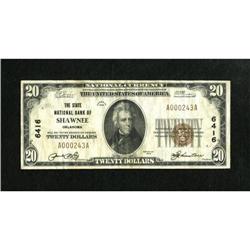 Shawnee, OK - $20 1929 Ty. 1 The State NB Ch. #