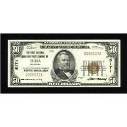 Tulsa, OK - $50 1929 Ty. 1 The First NB Ch. #