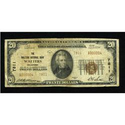 Walters, OK - $20 1929 Ty. 2 The Walters NB Ch.