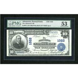 Allentown, PA - $10 1902 Plain Back Fr. 624 The