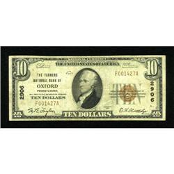 Oxford, PA - $10 1929 Ty. 1 The Farmers NB Ch. #