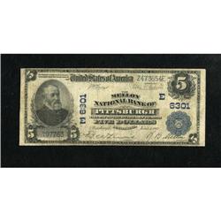 Pittsburgh, PA - $5 1902 Plain Back Fr. 598 The