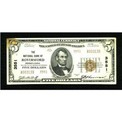 Royersford, PA - $5 1929 Ty. 2 The NB of