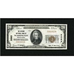 Washington, PA - $20 1929 Ty. 1 The Citizens NB