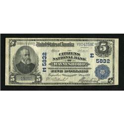 Waynesboro, PA - $5 1902 Plain Back Fr. 607 The