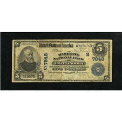 Chattanooga, TN - $5 1902 Plain Back Fr. 598 The
