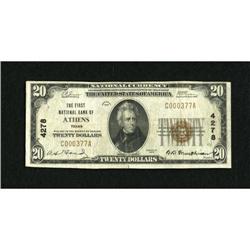 Athens, TX - $20 1929 Ty. 1 The First NB Ch. #