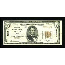 Austin, TX - $5 1929 Ty. 1 The American NB Ch. #