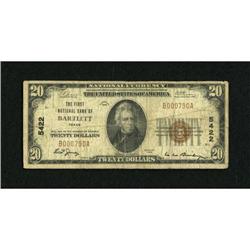 Bartlett, TX - $20 1929 Ty. 1 The First NB Ch. #