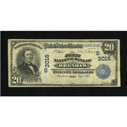 Brenham, TX - $20 1902 Plain Back Fr. 650 The