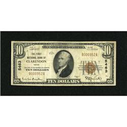 Clarendon, TX - $10 1929 Ty. 1 The First NB Ch.