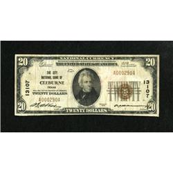 Cleburne, TX - $20 1929 Ty. 1 The City NB Ch. #