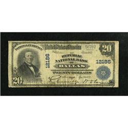 Dallas, TX - $20 1902 Plain Back Fr. 661 The