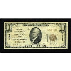 Hereford, TX - $10 1929 Ty. 1 The Hereford NB