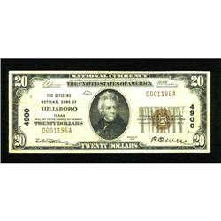 Hillsboro, TX - $20 1929 Ty. 1 The Citizens NB