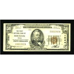 Houston, TX - $50 1929 Ty. 1 The First NB Ch. #