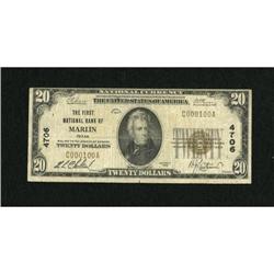 Marlin, TX - $20 1929 Ty. 1 The First NB Ch. #