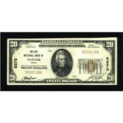 Taylor, TX - $20 1929 Ty. 1 The City NB Ch. #