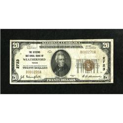Weatherford, TX - $20 1929 Ty. 1 The Citizens NB
