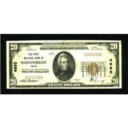 Whitewright, TX - $20 1929 Ty. 1 The First NB