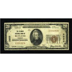 Rutland, VT - $20 1929 Ty. 1 The Clement NB Ch.