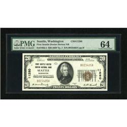 Seattle, WA - $20 1929 Ty. 1 First Seattle