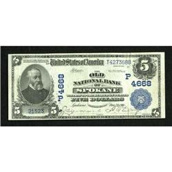 Spokane, WA - $5 1902 Plain Back Fr. 602 The Old