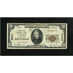 Yakima, WA - $20 1929 Ty. 1 First NB Ch. # 3355