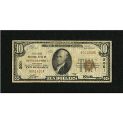 Stevens Point, WI - $10 1929 Ty. 1 The First NB