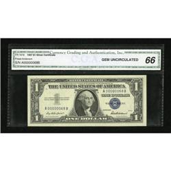 Fr. 1619 $1 1957 Silver Certificate with low