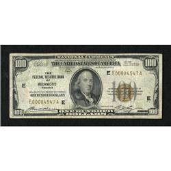 Fr. 1890-E $100 1929 Federal Reserve Bank Note.