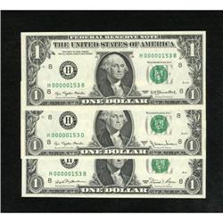 Fr. 1909-Fr. 1911 Trio of Low Serial Number