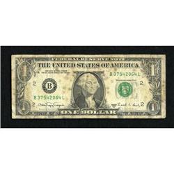 Fr. 1917-B $1 1988A Federal Reserve Note. Fine.