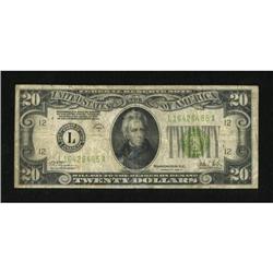 Fr. 2053-L $20 1928C Federal Reserve Note. Very