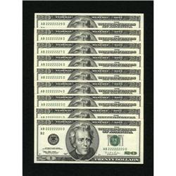 Fr. 2083-B $20 1996 Federal Reserve Notes. Nine