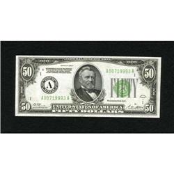 Fr. 2101-A $50 1928A Federal Reserve Note.