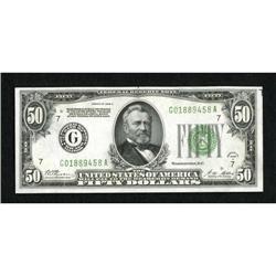 Fr. 2101-G $50 1928A Federal Reserve Note. Very