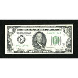Fr. 2155-K $100 1934C Federal Reserve Note.