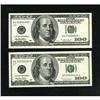 Image 1 : Fr. 2175-G* $100 1996 Federal Reserve Notes. Two
