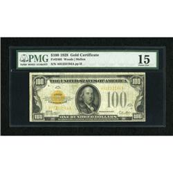 Fr. 2405 $100 1928 Gold Certificate. PMG Choice