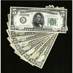 Mixture of Eight $5 FRNs Regular and Stars