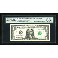 Fr. 1921-B $1 1995 Federal Reserve Note. PMG Gem