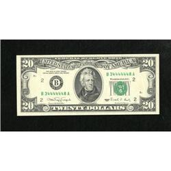 Fr. 2077-B $20 1990 Federal Reserve Note. Choice