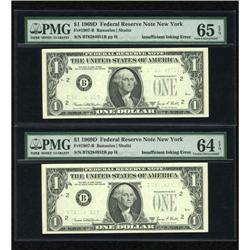 Fr. 1907-B $1 1969D Federal Reserve Notes. Two