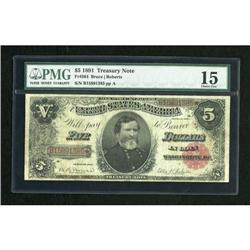 Fr. 364 $5 1891 Treasury Note PMG Choice Fine