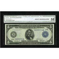 Fr. 848 $5 1914 Federal Reserve Note CGA About
