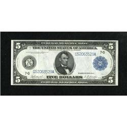 Fr. 870 $5 1914 Federal Reserve Note Extremely