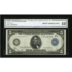 Fr. 891a $5 1914 Federal Reserve Note CGA About