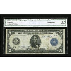 Fr. 891a $5 1914 Federal Reserve Note CGA Very