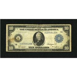 Fr. 905 $10 1914 Federal Reserve Note Very Good.